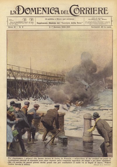 フランスのロワールに侵入した氷を砕き、それを破壊すると脅迫するには？ 作： Achille Beltrame