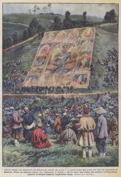 仏陀は彼の世界の住民を忘れないでください 作： Achille Beltrame