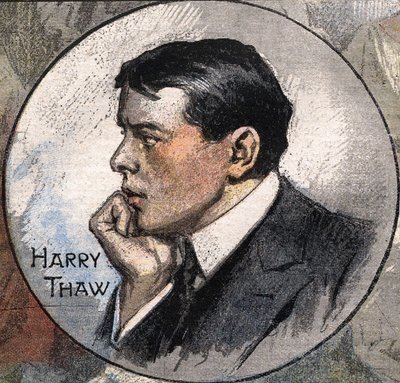 1907年、裁判中のハリー・ソーの肖像 作： Achille Beltrame