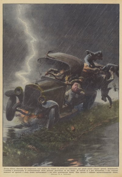 シエナでは、雷雨の間に、稲妻が彼らが乗っていたトラックに衝突しましたか？ 作： Achille Beltrame