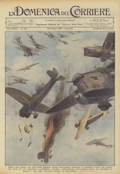 ほとんど毎日、スペインの空では、何十もの国の飛行機が衝突しますか？ 作： Achille Beltrame