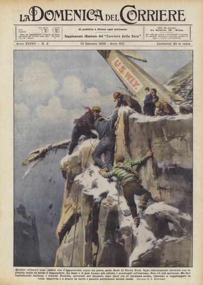 ニューヨーク州のピークで4人の飛行士が墜落 作： Achille Beltrame