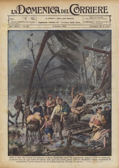 壊滅的なサイクロンの怒りの下で 作： Achille Beltrame