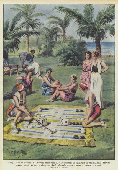 海を渡る余暇 作： Achille Beltrame