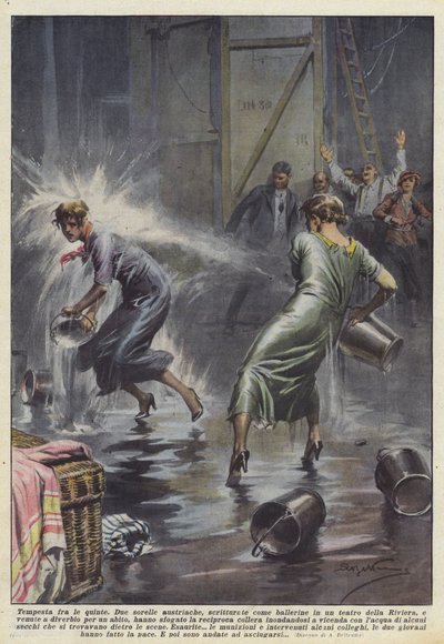 舞台裏の嵐 作： Achille Beltrame