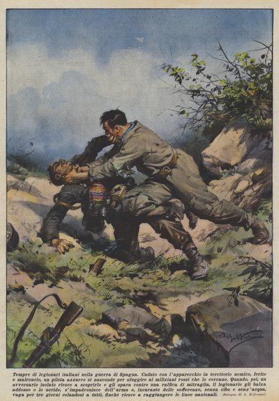 スペイン戦争におけるイタリア軍団の寺院 作： Achille Beltrame