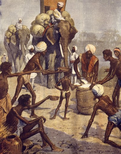 インドの飢餓の惨状 3月11日 作： Achille Beltrame