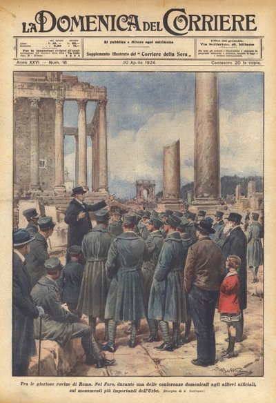ローマの栄光の遺跡の中で 作： Achille Beltrame