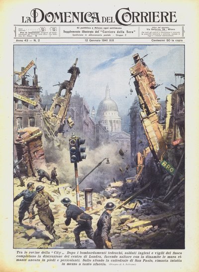 市の廃墟の中で 作： Achille Beltrame