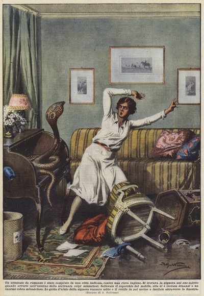 インドの都市で裕福なイギリス人女性に対する斬新な攻撃が行われました 作： Achille Beltrame