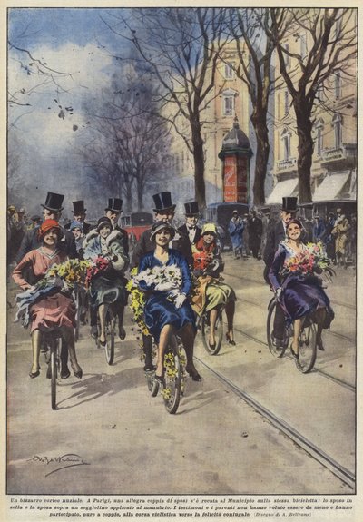 奇妙な結婚式の行列 作： Achille Beltrame