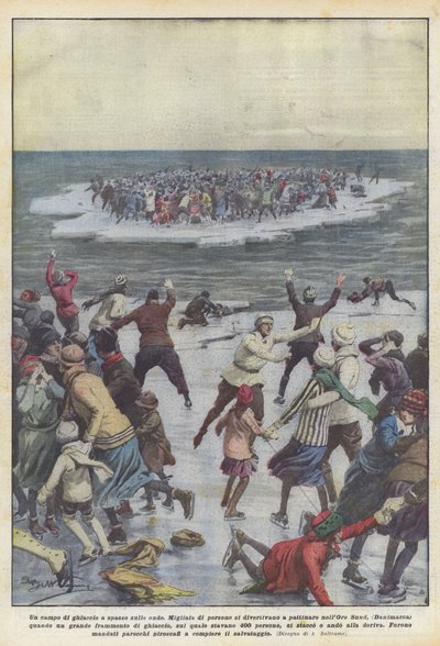 波の上を歩く氷原 作： Achille Beltrame