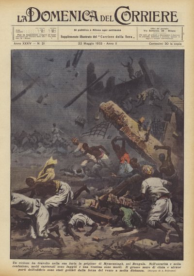 サイクロンがベンガルのMymensingh刑務所を激怒させた 作： Achille Beltrame
