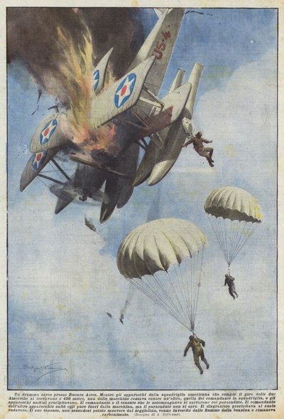 ブエノスアイレス近くの空中ドラマ 作： Achille Beltrame