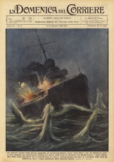 スペイン戦争の海軍エピソード 作： Achille Beltrame