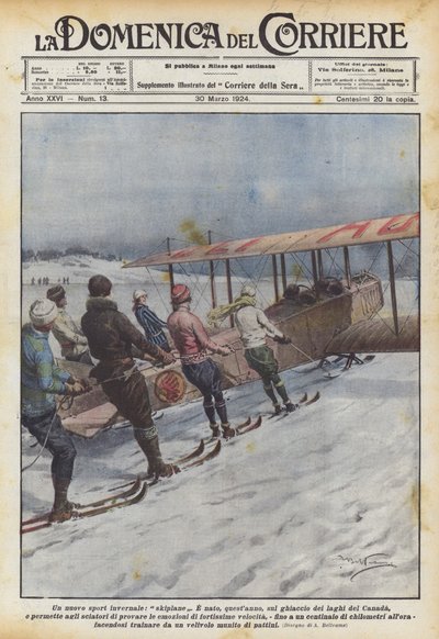 新しい冬のスポーツ、スキープレーン 作： Achille Beltrame