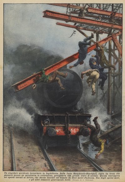 イギリスでの特異な鉄道事故 作： Achille Beltrame