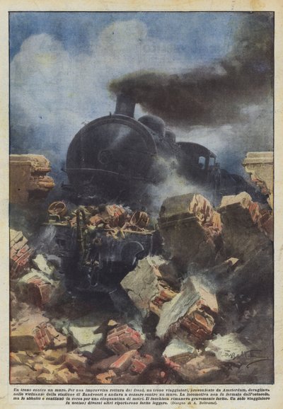 壁に向かう列車 作： Achille Beltrame