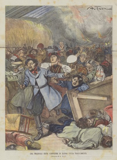 悲劇的に終わったロシアの元の国の祭り 作： Achille Beltrame