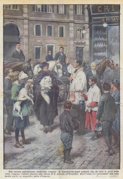 古代ローマの奇妙な伝統、動物の祝福、すべての側面から？ 作： Achille Beltrame