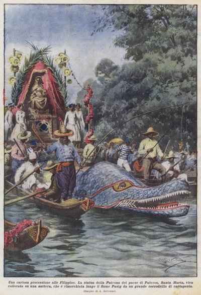 フィリピンへの奇妙な行列 作： Achille Beltrame
