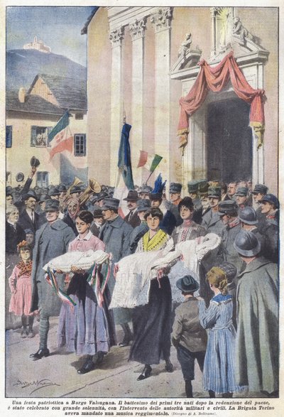 ボルゴヴァルスガーナでの愛国的なパーティー 作： Achille Beltrame
