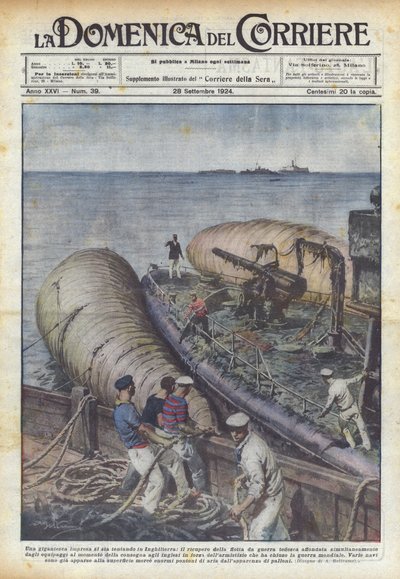 イギリスで巨大な事業が試みられていますか、ドイツの戦争艦隊の回復ですか？ 作： Achille Beltrame