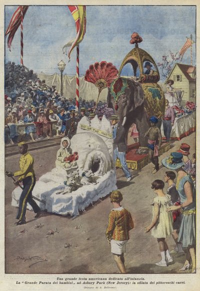 子供時代に捧げられた素晴らしいアメリカのパーティー 作： Achille Beltrame