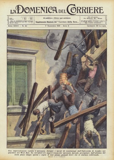 ロンドン大学の建設中に印象的な落下が発生しましたか？ 作： Achille Beltrame