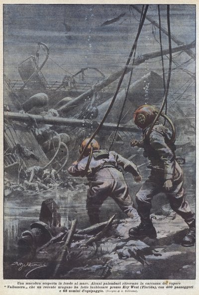 海底での奇妙な発見 作： Achille Beltrame