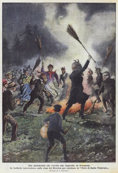 ドイツの伝説を思い起こさせる仮面舞踏会 作： Achille Beltrame