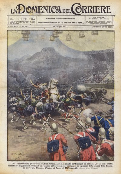 ロンドンのオリンピアで行われたレアルトルネオでの戦争の復興 作： Achille Beltrame