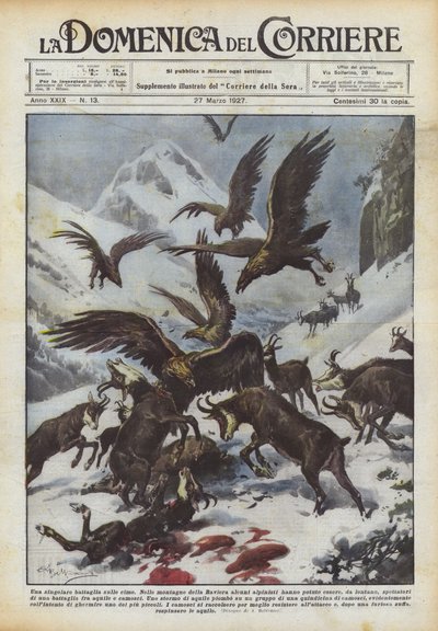 山頂での特異な戦い 作： Achille Beltrame