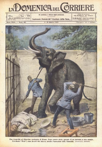 ローマ動物園の悲劇 作： Achille Beltrame