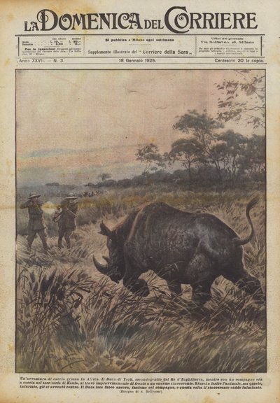 アフリカでの大物狩猟の冒険 作： Achille Beltrame