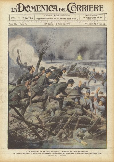 イタリアを出て、外へ出て、外国人！ 作： Achille Beltrame