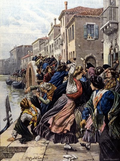 ヴェネツィア：葉巻ストライキ 作： Achille Beltrame