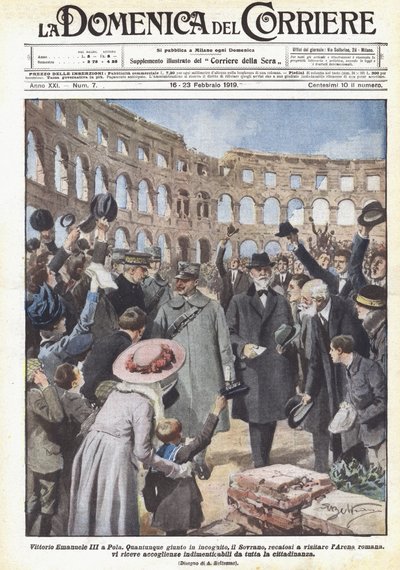 ヴィットーリオエマヌエーレ3世のプラ 作： Achille Beltrame