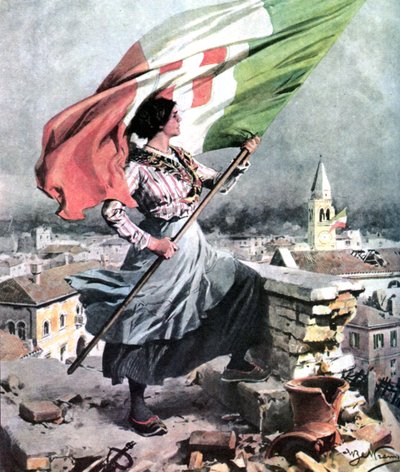 第一次世界大戦 1915年 1918年 イタリア-ヴィットリオ・ヴェネト 作： Achille Beltrame