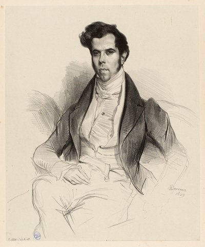 経済学者であり国会議員であったホレス・セイ（1794-1860）の肖像画 作： Achille Devéria