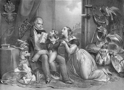 ウォルタースコット卿（1771〜1832）と彼の孫のジョンヒューロックハート（1831年） 作： Achille Devéria
