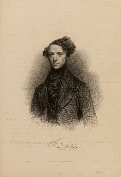 作曲家 Theodor Döhler 1814-1856 の肖像。 作： Achille Devéria
