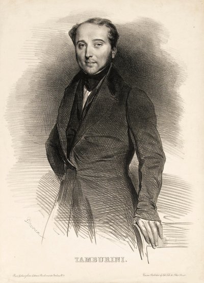 オペラ歌手アントニオ・タンブリーニの肖像 1800-1876, 作： Achille Devéria
