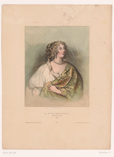 モンテスパン夫人の肖像 La M.ise de Montespan、ルイ14世の愛人、1667年（オブジェクトのタイトル） 有名な女性（シリーズタイトル） 作： Achille Devéria