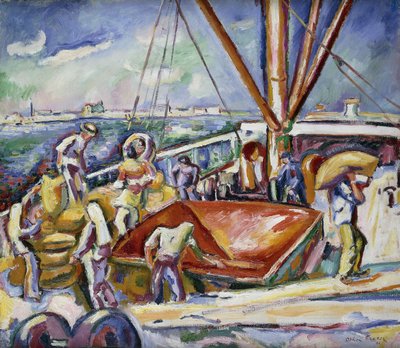 Estivadores no Porto, Antuérpia; Descarregadores no porto, Antuérpia 作： Achille Emile Othon Friesz