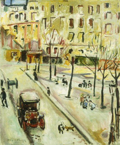 パリのストリート シーン。 シーン ドゥ ルー、パリ 作： Achille Emile Othon Friesz