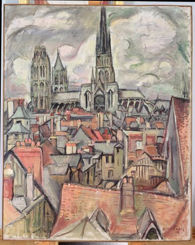 屋根とルーアンの大聖堂 作： Achille Emile Othon Friesz