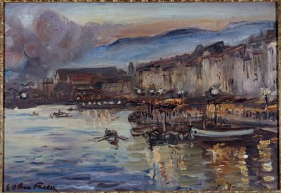 20世紀のトゥーロン港の眺め（キャンバスに油彩） 作： Achille Emile Othon Friesz