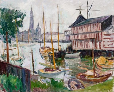 アントワープ、サンタンヌのヨット盆地 作： Achille Emile Othon Friesz
