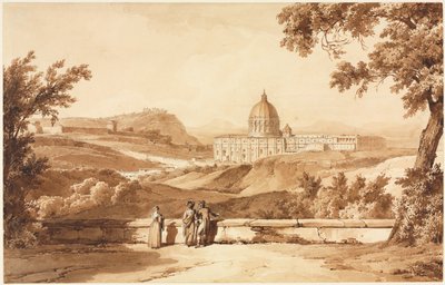 セントピーターズのビュー、ローマ、c。 1817-1820。 作： Achille Etna Michallon